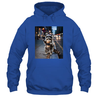 Raccoon Drinking Iced Coffee Funny Meme For Men Women Shirt & Tank Top | teecentury