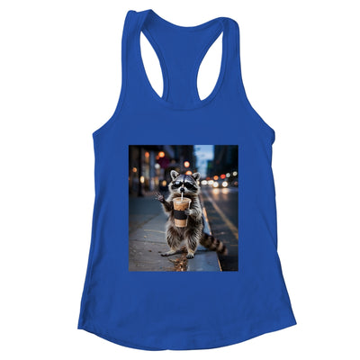 Raccoon Drinking Iced Coffee Funny Meme For Men Women Shirt & Tank Top | teecentury