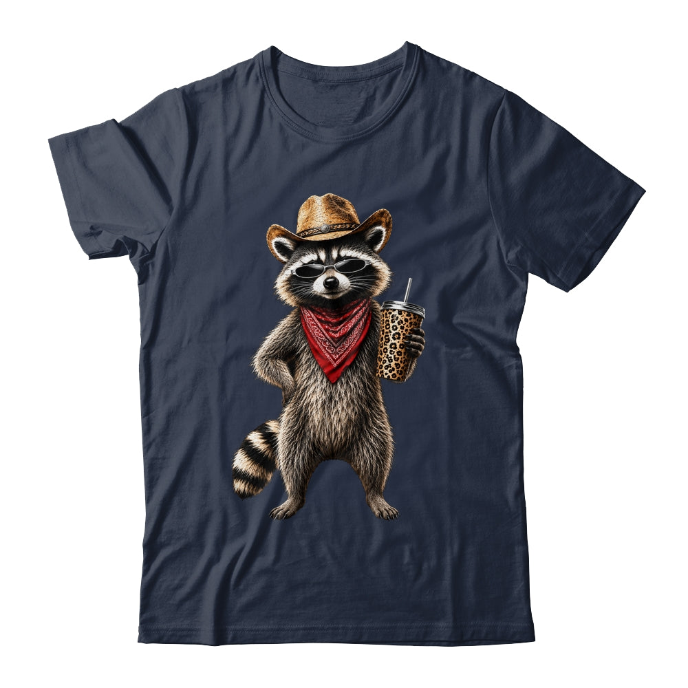 Raccoon Leopard Coffee Western Cowgirl Cowboy Funny Animal Shirt & Tank Top | teecentury