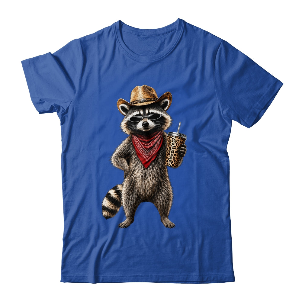 Raccoon Leopard Coffee Western Cowgirl Cowboy Funny Animal Shirt & Tank Top | teecentury