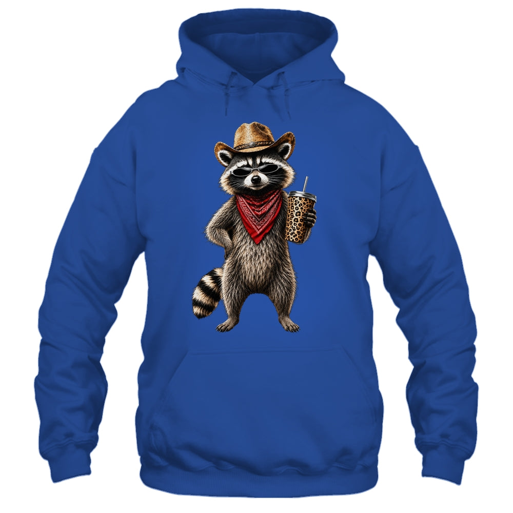 Raccoon Leopard Coffee Western Cowgirl Cowboy Funny Animal Shirt & Tank Top | teecentury