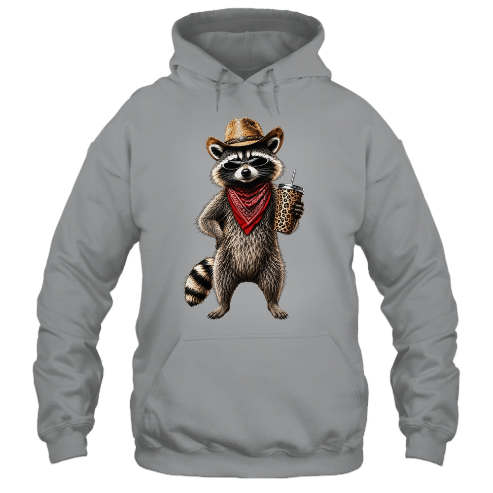 Raccoon Leopard Coffee Western Cowgirl Cowboy Funny Animal Shirt & Tank Top | teecentury