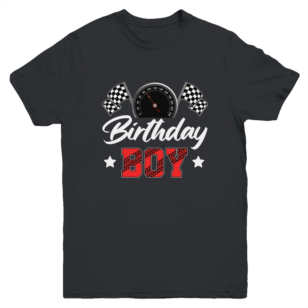 Race Car Birthday Boy Party Racing Family Pit Crew Youth Shirt | teecentury