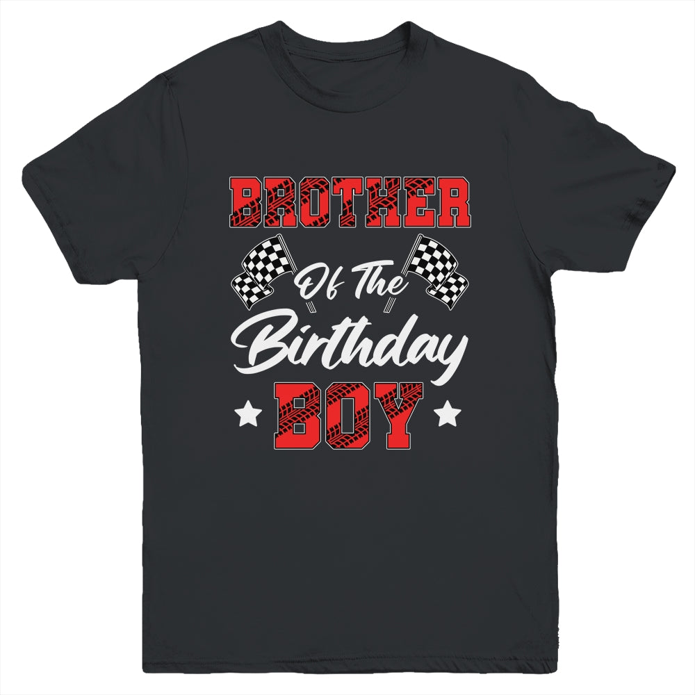 Race Car Brother Of The Birthday Boy Racing Family Pit Crew Youth Shirt | teecentury