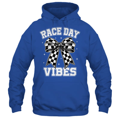 Race Day Vibes Checkered Coquette Bow Car Racing Mom Womens Shirt & Tank Top | teecentury