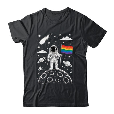 Rainbow Flag Space LGBTQ Gay Pride Astronaut Moon Men Women Shirt & Hoodie | teecentury