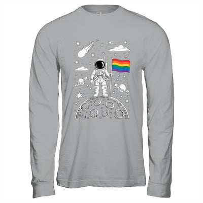 Rainbow Flag Space LGBTQ Gay Pride Astronaut Moon Men Women Shirt & Hoodie | teecentury