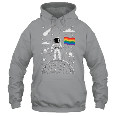 Rainbow Flag Space LGBTQ Gay Pride Astronaut Moon Men Women Shirt & Hoodie | teecentury