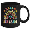 Rainbow Heart For Teachers Women Hello Fifth Grade Mug | teecentury