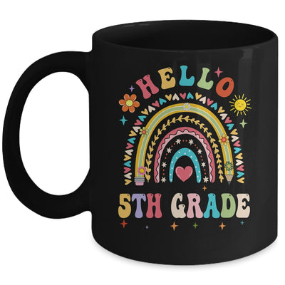 Rainbow Heart For Teachers Women Hello Fifth Grade Mug | teecentury