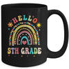 Rainbow Heart For Teachers Women Hello Fifth Grade Mug | teecentury