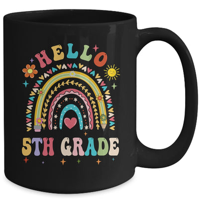 Rainbow Heart For Teachers Women Hello Fifth Grade Mug | teecentury