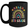 Rainbow Heart For Teachers Women Hello Fifth Grade Mug | teecentury