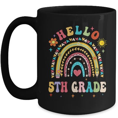Rainbow Heart For Teachers Women Hello Fifth Grade Mug | teecentury