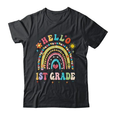 Rainbow Heart For Teachers Women Hello First Grade Shirt & Hoodie | teecentury