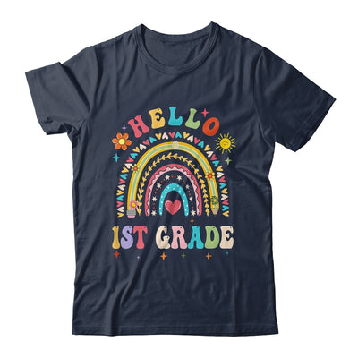Rainbow Heart For Teachers Women Hello First Grade Shirt & Hoodie | teecentury