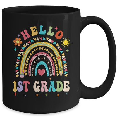 Rainbow Heart For Teachers Women Hello First Grade Mug | teecentury
