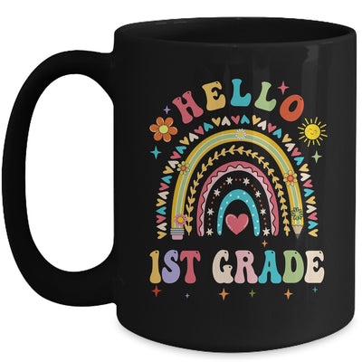 Rainbow Heart For Teachers Women Hello First Grade Mug | teecentury