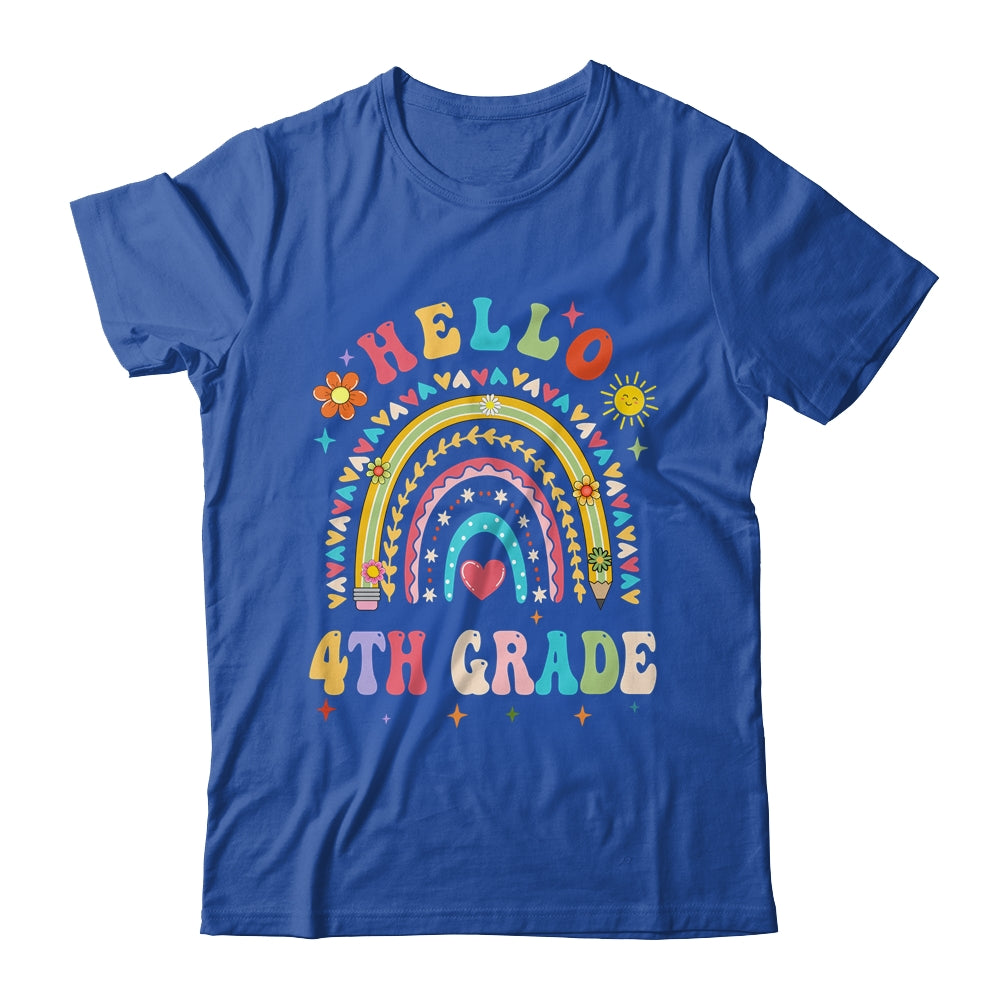 Rainbow Heart For Teachers Women Hello Fouth Grade Shirt & Hoodie | teecentury