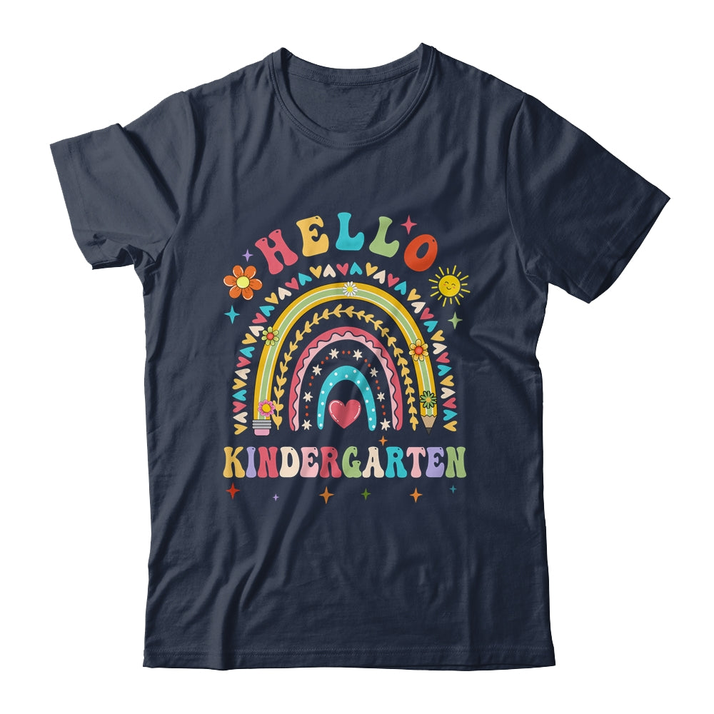 Rainbow Heart For Teachers Women Hello Kindergarten Shirt & Hoodie | teecentury