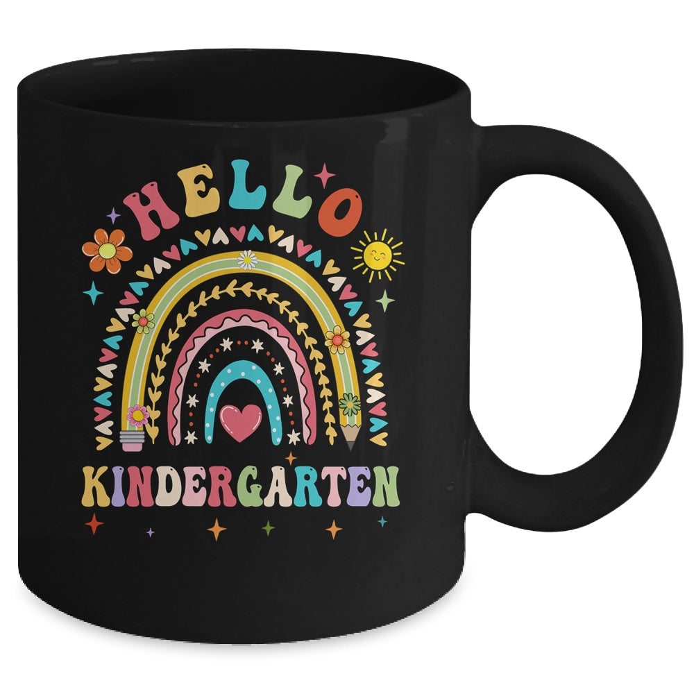 Rainbow Heart For Teachers Women Hello Kindergarten Mug | teecentury