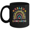 Rainbow Heart For Teachers Women Hello Kindergarten Mug | teecentury