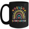 Rainbow Heart For Teachers Women Hello Kindergarten Mug | teecentury