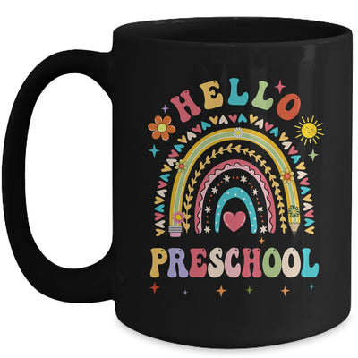 Rainbow Heart For Teachers Women Hello Preschool Mug | teecentury