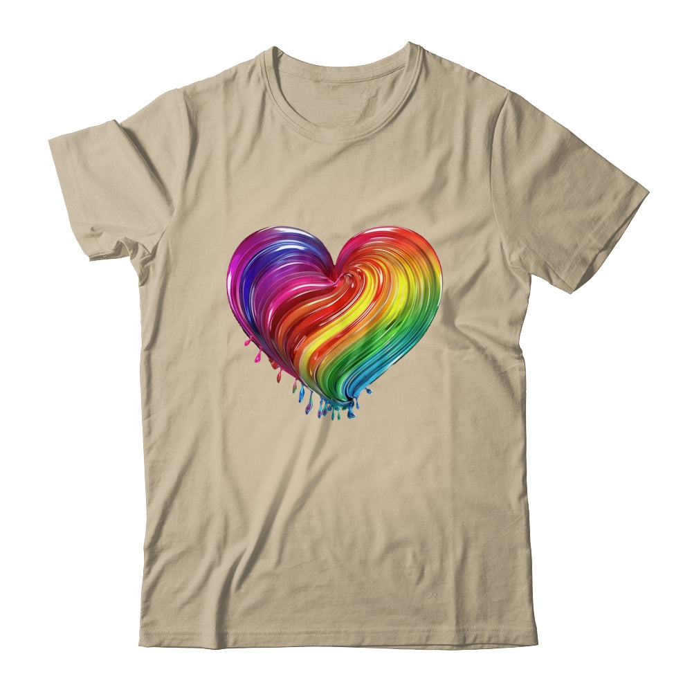 Rainbow Heart LGBTQ Flag Parade Love Gay Pride Month Shirt & Tank Top | teecentury