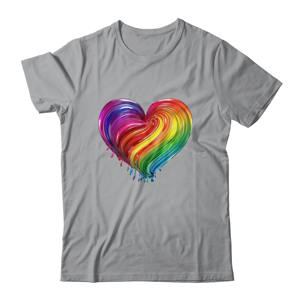 Rainbow Heart LGBTQ Flag Parade Love Gay Pride Month Shirt & Tank Top | teecentury