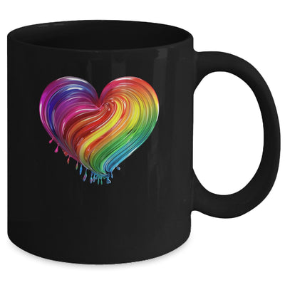 Rainbow Heart LGBTQ Flag Parade Love Gay Pride Month Mug | teecentury