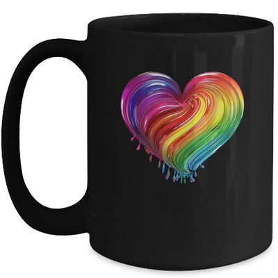 Rainbow Heart LGBTQ Flag Parade Love Gay Pride Month Mug | teecentury