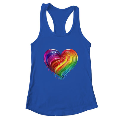 Rainbow Heart LGBTQ Flag Parade Love Gay Pride Month Shirt & Tank Top | teecentury