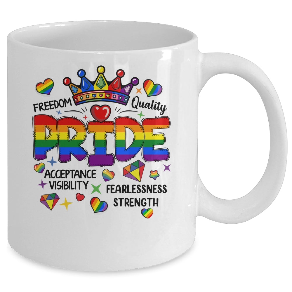 Rainbow LGBT Pride Gay LGBTQ Men Women Equality Freedom Mug | teecentury