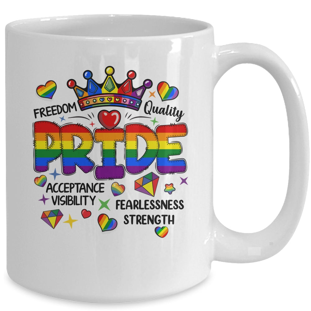 Rainbow LGBT Pride Gay LGBTQ Men Women Equality Freedom Mug | teecentury