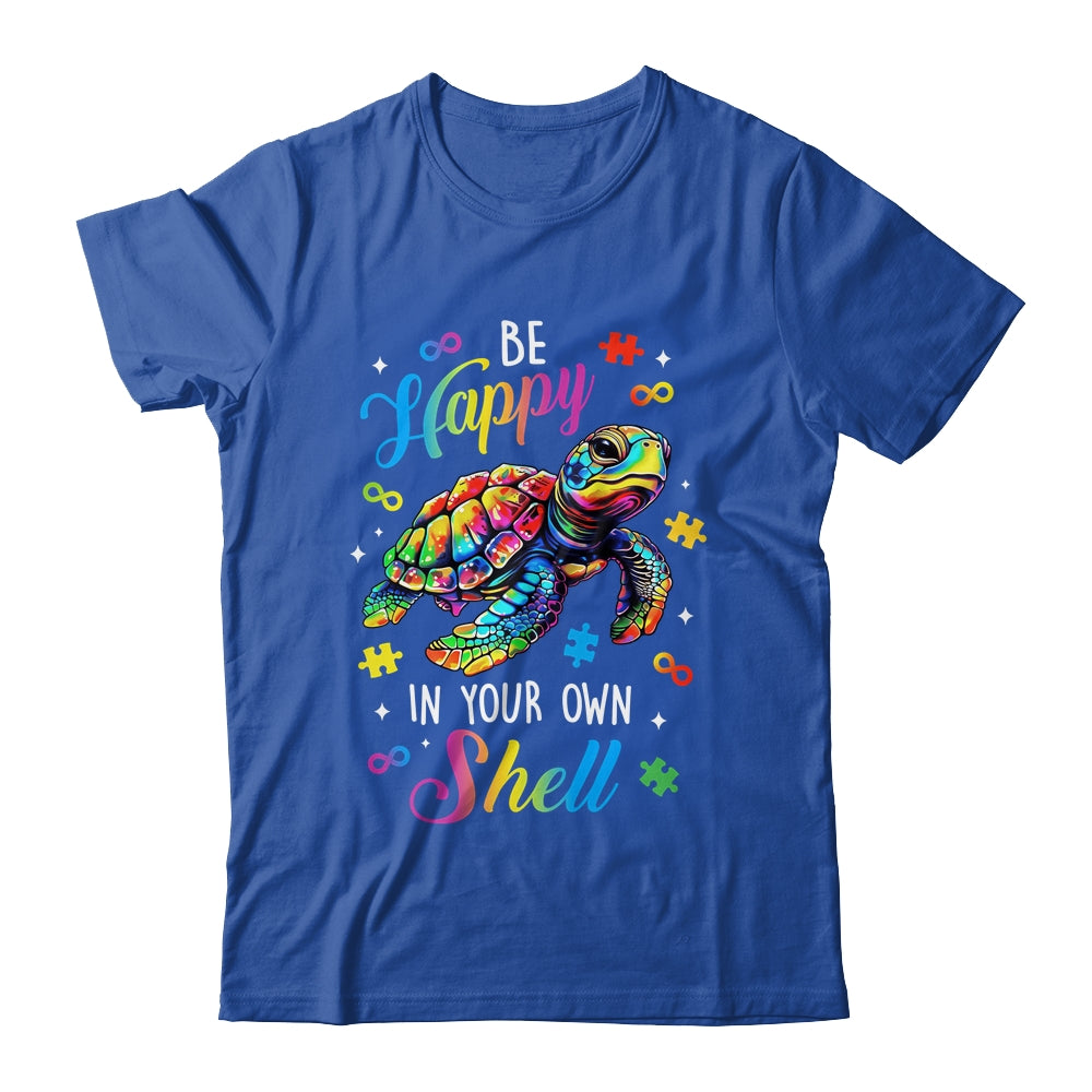 Rainbow Turtle Be Happy In Your Own Shell Autism Awareness Shirt & Hoodie | teecentury
