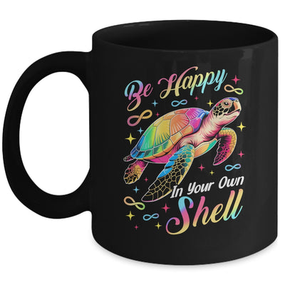 Rainbow Turtle Be Happy In Your Own Shell Autism Boys Girls Mug | teecentury