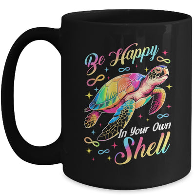 Rainbow Turtle Be Happy In Your Own Shell Autism Boys Girls Mug | teecentury