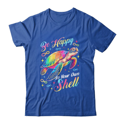 Rainbow Turtle Be Happy In Your Own Shell Autism Boys Girls Shirt & Hoodie | teecentury