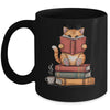 Reading Book Cat Bookish Librarian Reader Book Lover Mug | teecentury