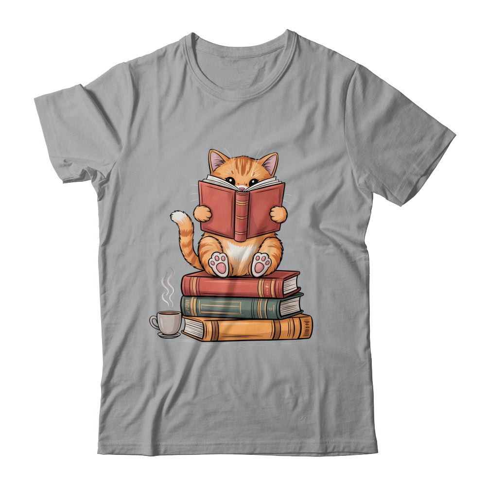 Reading Book Cat Bookish Librarian Reader Book Lover Shirt & Tank Top | teecentury