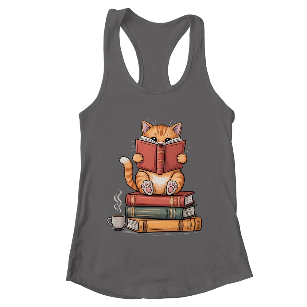 Reading Book Cat Bookish Librarian Reader Book Lover Shirt & Tank Top | teecentury