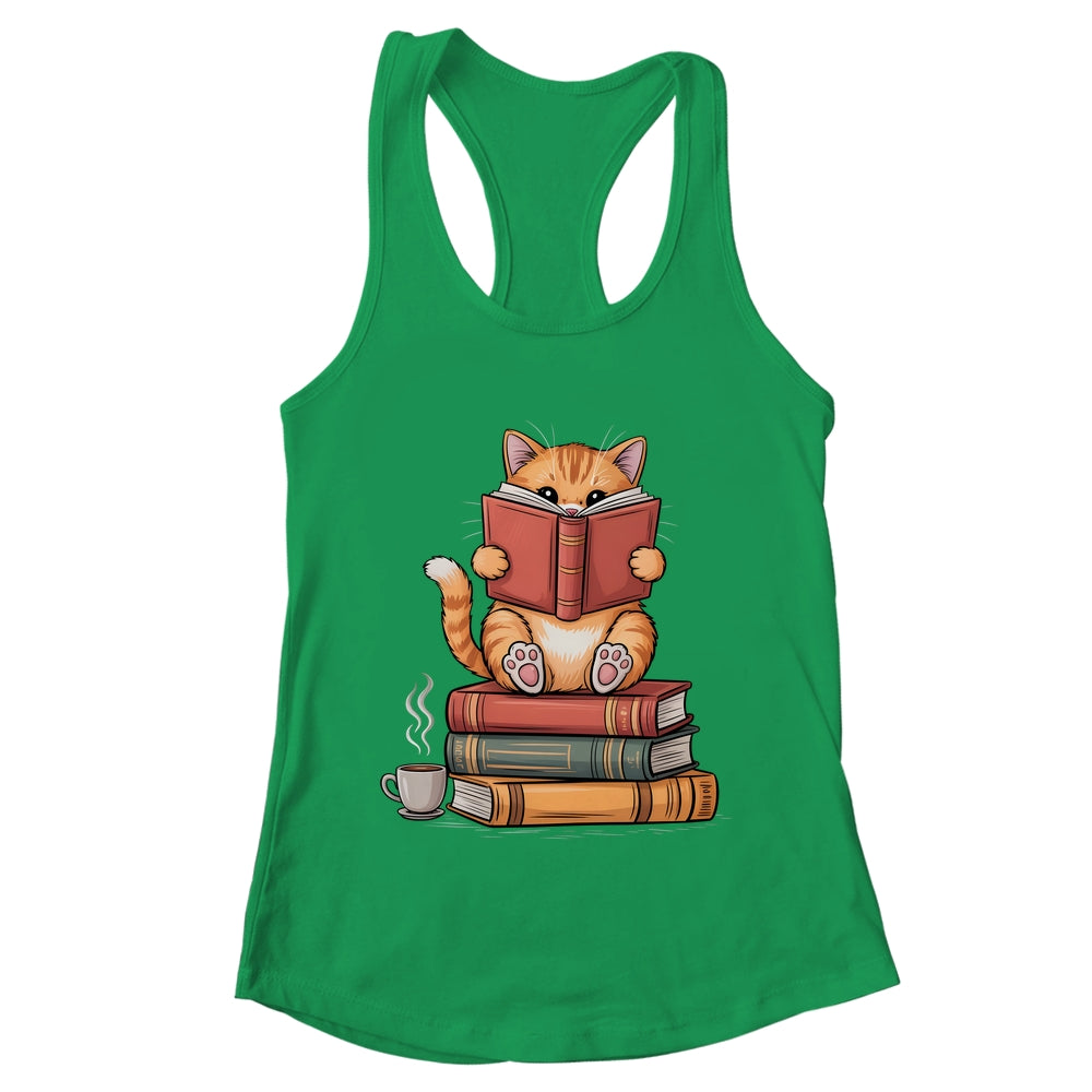 Reading Book Cat Bookish Librarian Reader Book Lover Shirt & Tank Top | teecentury