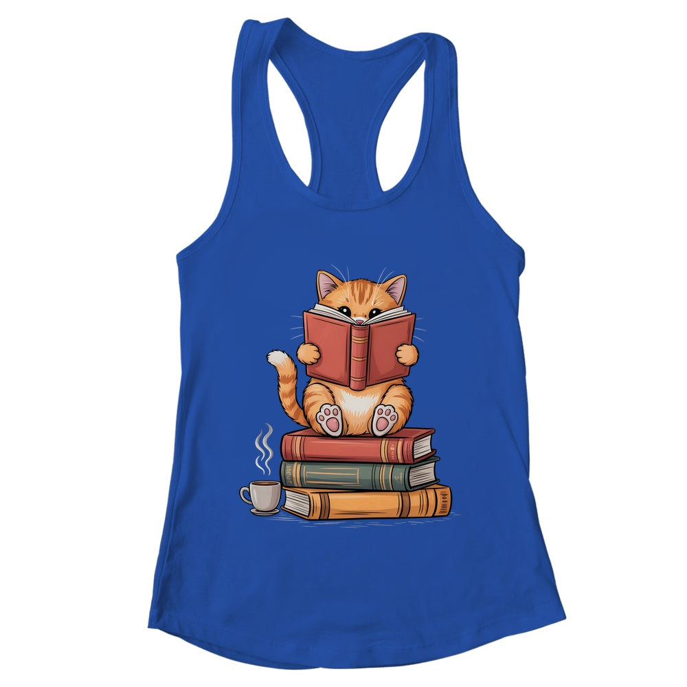 Reading Book Cat Bookish Librarian Reader Book Lover Shirt & Tank Top | teecentury