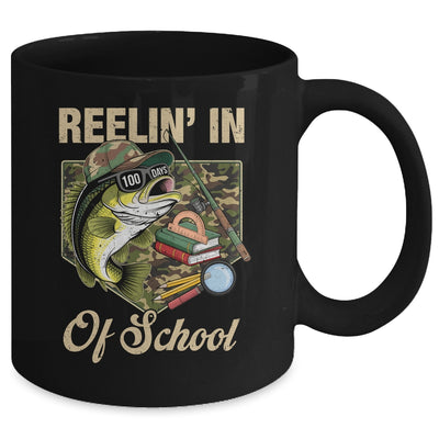 Reelin' In 100 Days Of School Bass Fishing Funny Teacher Boy Mug | teecentury