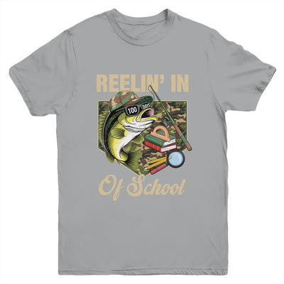 Reelin' In 100 Days Of School Bass Fishing Funny Teacher Boy Youth Shirt | teecentury