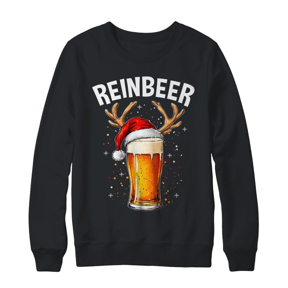 Reinbeer Winedeer Santa Hat Reindeer Couple Xmas Matching Shirt & Sweatshirt | teecentury