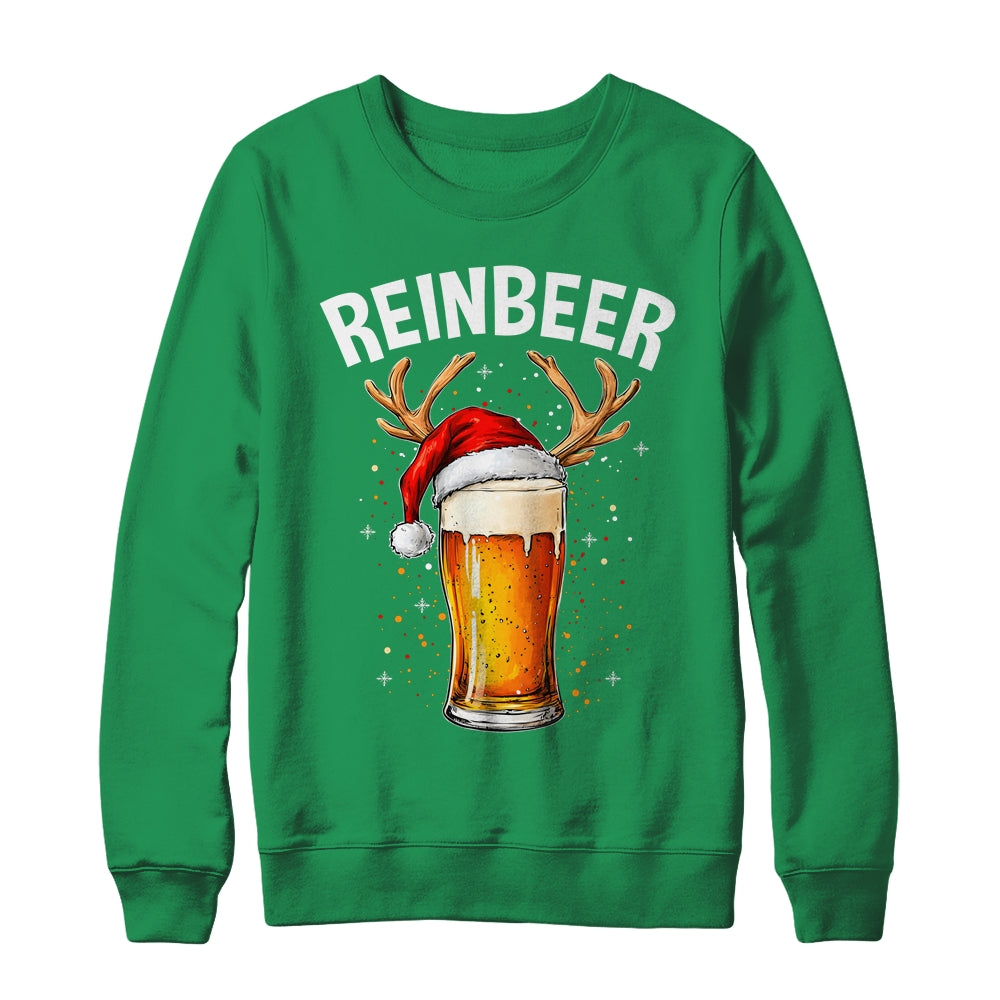 Reinbeer Winedeer Santa Hat Reindeer Couple Xmas Matching Shirt & Sweatshirt | teecentury