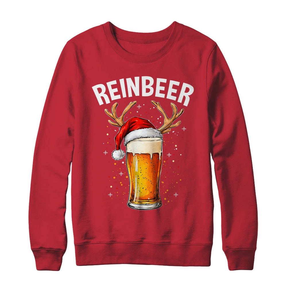 Reinbeer Winedeer Santa Hat Reindeer Couple Xmas Matching Shirt & Sweatshirt | teecentury