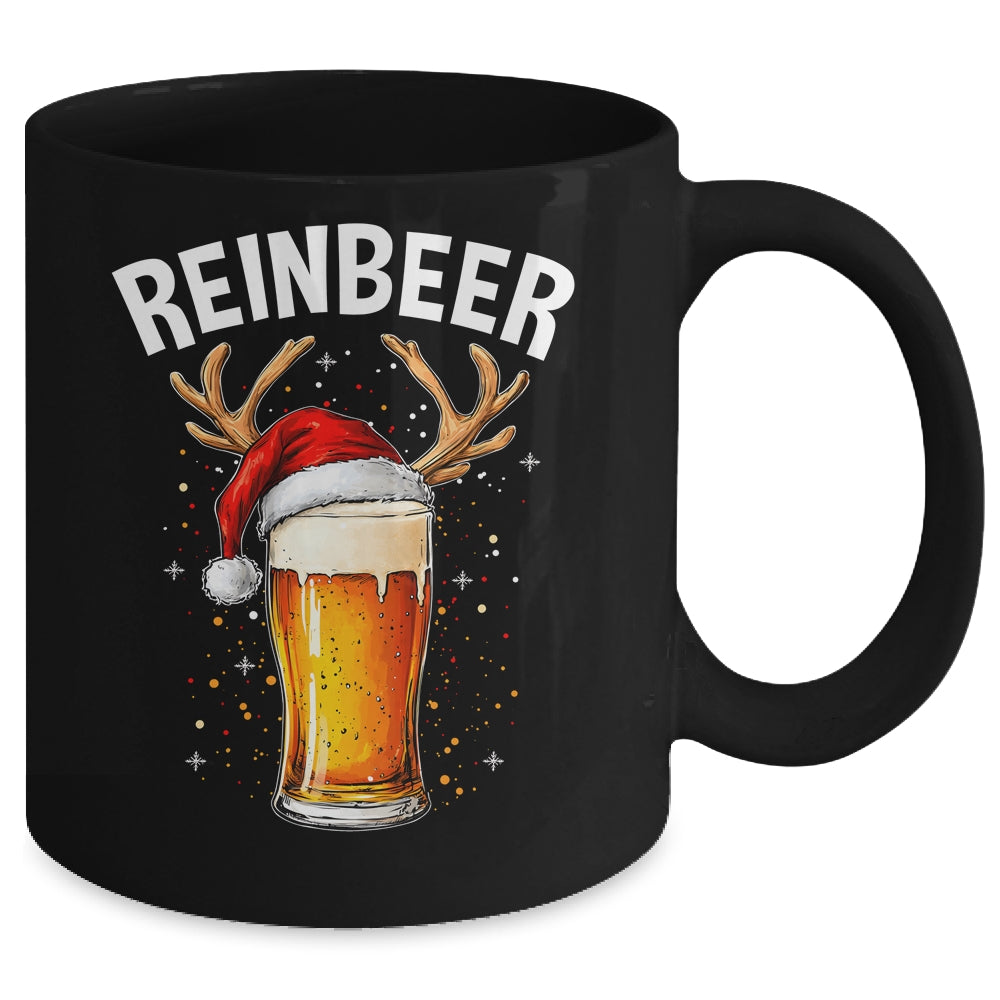 Reinbeer Winedeer Santa Hat Reindeer Couple Xmas Matching Mug | teecentury
